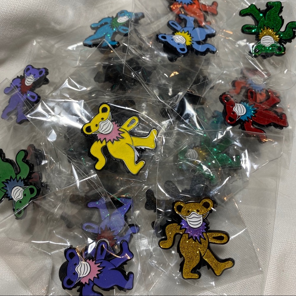 Covid-19 Dancing Bear Grateful Dead Mask-up Pins